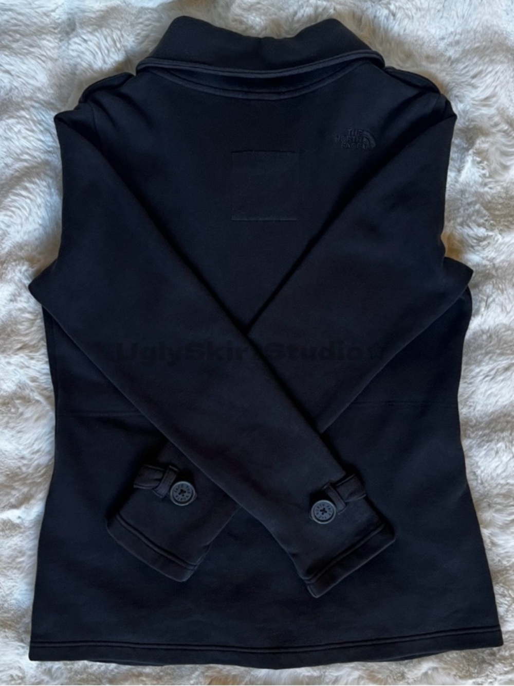 The North Face Women's Taluma Fleece Pea Coat Double Breasted Black Jacket M - Picture 4 of 5